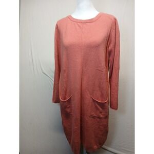 Cashmere cotton blend midi sweater dress purejill with pockets medium